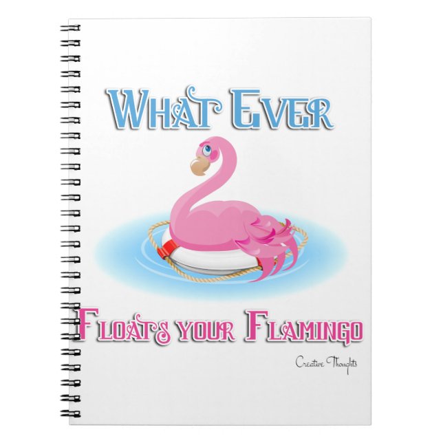 Was auch immer Ihr Flamingo 2 schwimmt Notizblock (Vorderseite)