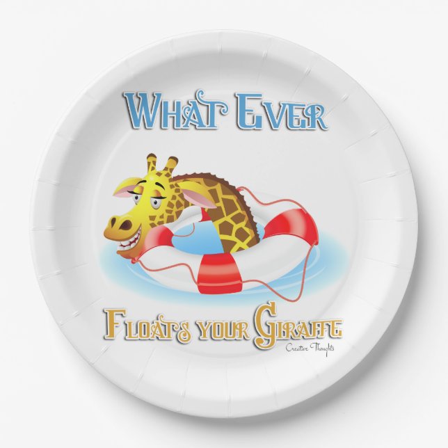 Was auch immer Ihr Giraffe 2 schweben lässt Pappteller (Vorderseite)
