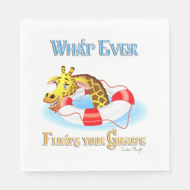 Was auch immer Ihr Giraffe 2 schweben lässt Serviette (Vorderseite)