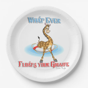 Was auch immer Ihr Giraffe schweben lässt Pappteller
