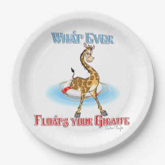 Was auch immer Ihr Giraffe schweben lässt Pappteller
