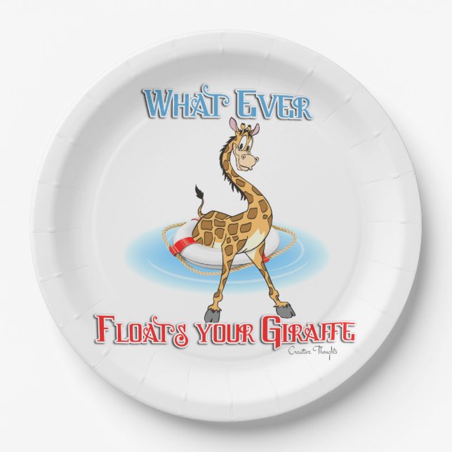 Was auch immer Ihr Giraffe schweben lässt Pappteller (Vorderseite)