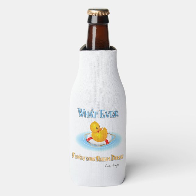 Was auch immer Ihr Gummiduckie schwimmt Flaschenkühler (Flaschenvorderseite)