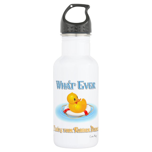 Was auch immer Ihr Gummiduckie schwimmt Trinkflasche (Vorderseite)
