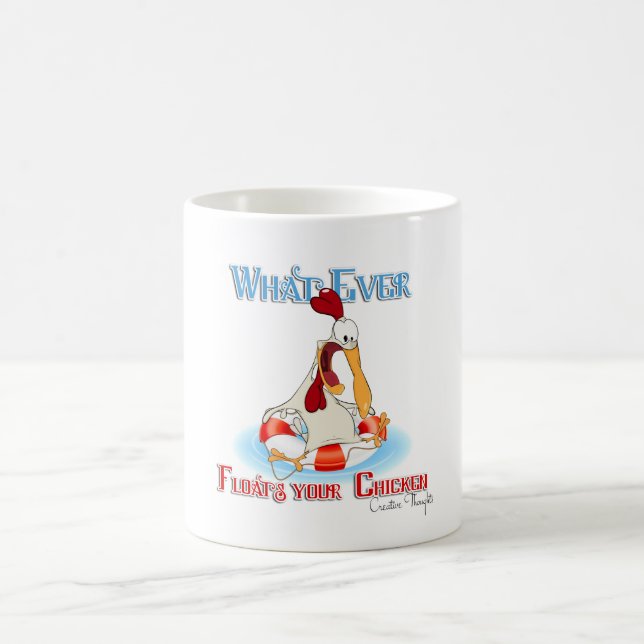 Was auch immer Ihr Huhn schwimmt Kaffeetasse (Mittel)
