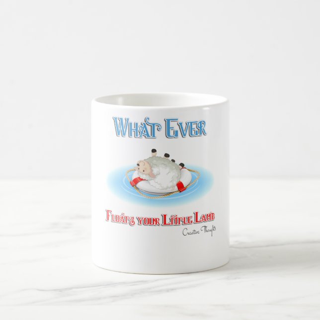 Was auch immer Ihr kleines Lamm schwimmt Kaffeetasse (Mittel)