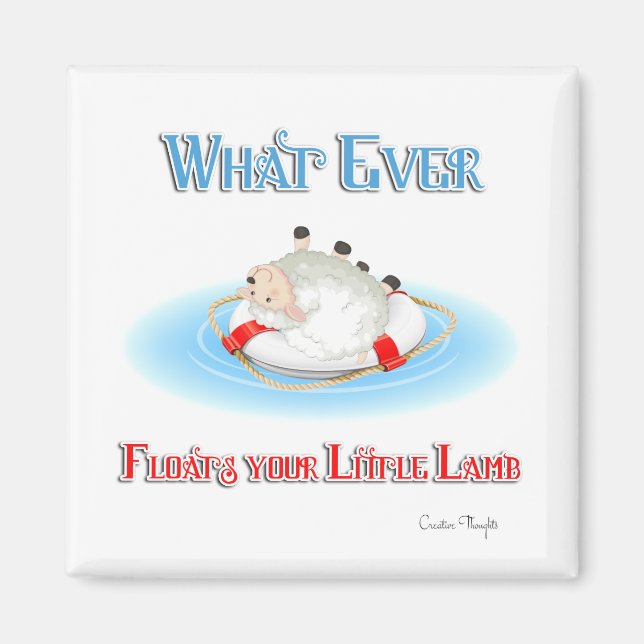 Was auch immer Ihr kleines Lamm schwimmt Magnet (Vorne)