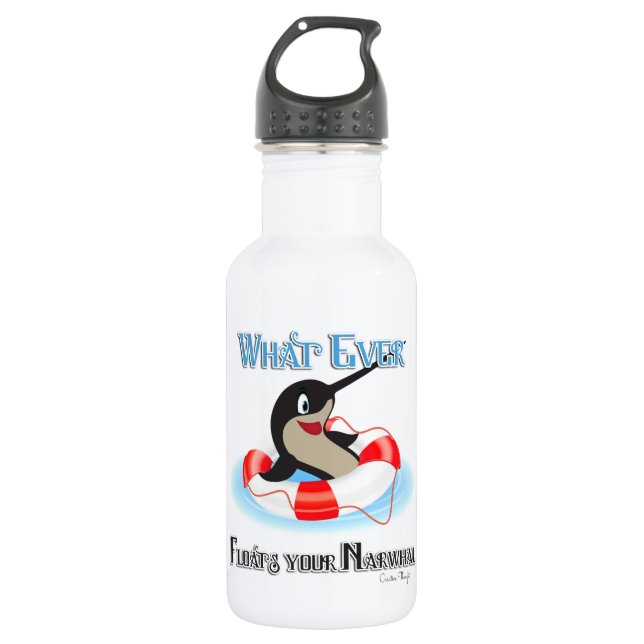Was auch immer Ihr Narwhal Meme schweben lässt Trinkflasche (Vorderseite)