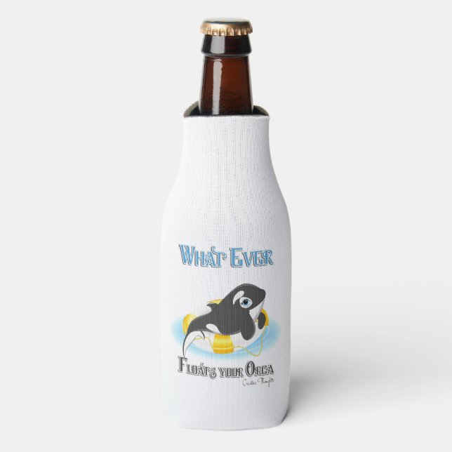 Was auch immer Ihr Orca Whale schwimmt Flaschenkühler (Flaschenvorderseite)
