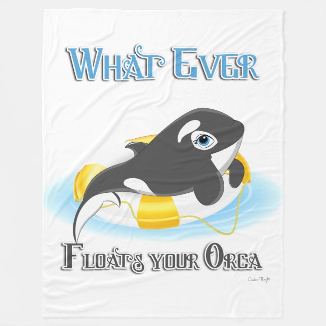 Was auch immer Ihr Orca Whale schwimmt Fleecedecke (Vorderseite)