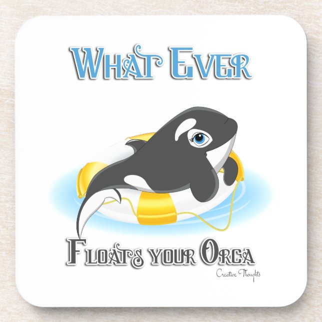 Was auch immer Ihr Orca Whale schwimmt Getränkeuntersetzer (Vorderseite)