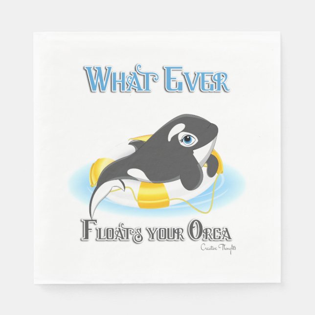 Was auch immer Ihr Orca Whale schwimmt Serviette (Vorderseite)