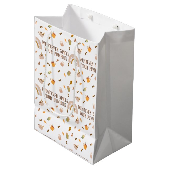Was auch immer Ihr Pumpkin-Geschenkbeutel ist Mittlere Geschenktüte (Vorderseite Schrägansicht)