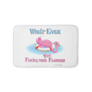 Was auch immer Ihr rosa Flamingo schweben lässt Badematte