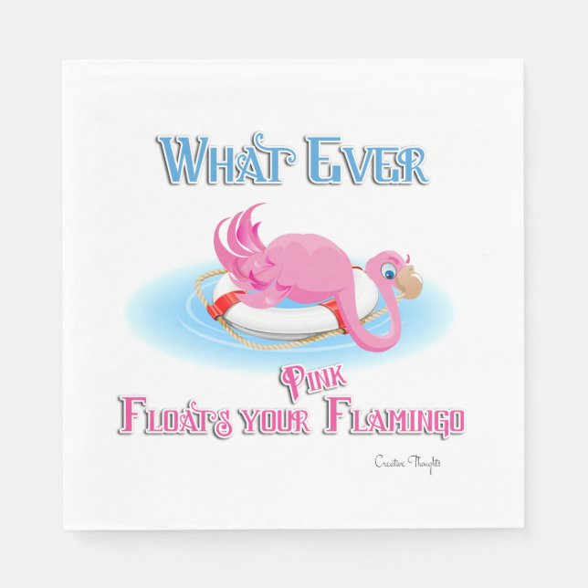 Was auch immer Ihr rosa Flamingo schweben lässt Serviette (Vorderseite)