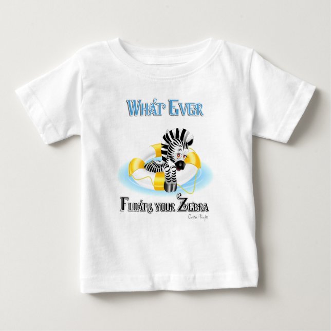 Was auch immer Ihr Zebra schwimmt 3 Baby T-shirt (Vorderseite)