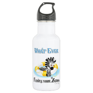 Was auch immer Ihr Zebra schwimmt 3 Edelstahlflasche