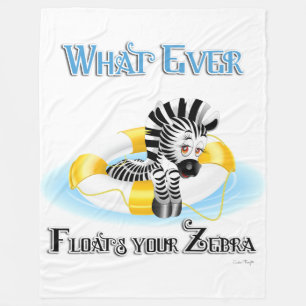 Was auch immer Ihr Zebra schwimmt 3 Fleecedecke