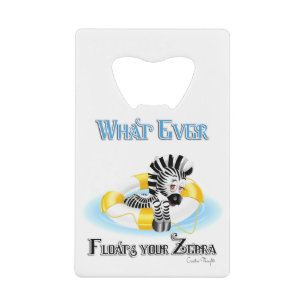 Was auch immer Ihr Zebra schwimmt 3 Geldbeutel Flaschenöffner