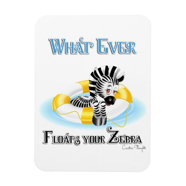 Was auch immer Ihr Zebra schwimmt 3 Magnet (Vertikal)