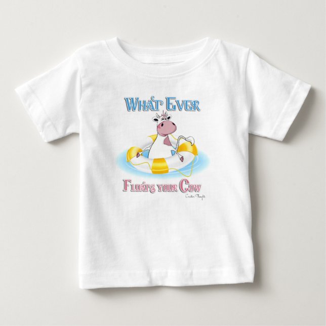 Was auch immer Ihre Kuh schwimmt 2 Baby T-shirt (Vorderseite)