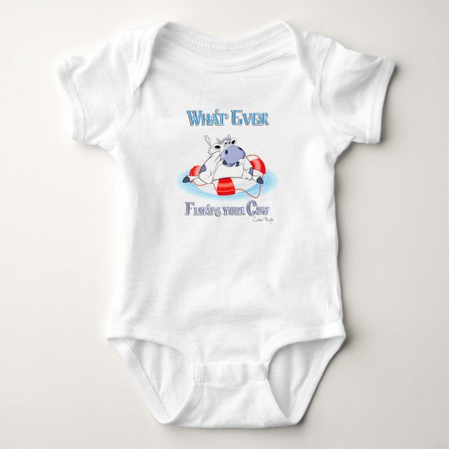Was auch immer Ihre Kuh schwimmt 3 Baby Strampler (Vorderseite)