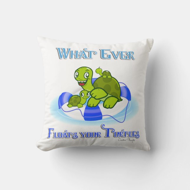 Was auch immer Ihre Schildkröten schwimmt 3 Kissen (Vorderseite)
