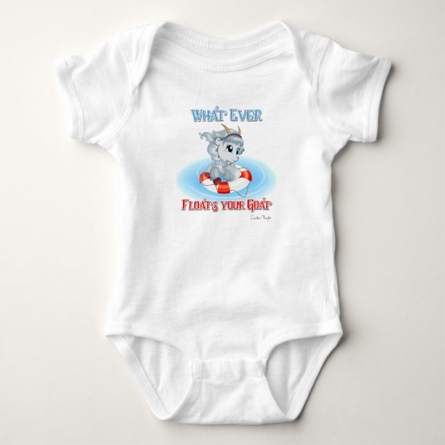 Was auch immer Ihre Ziege schwimmt Baby Strampler (Vorderseite)