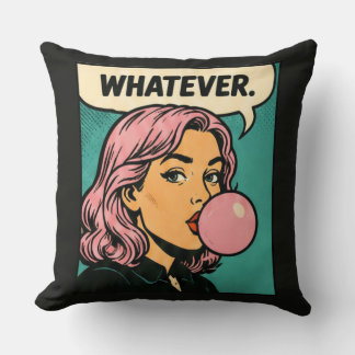 „Was auch immer“ Retro-Comic Kissen