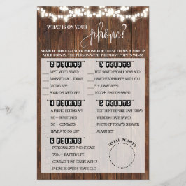 Was auf Ihrem Phone Western Brautparty Game Flyer