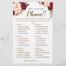 Was auf Ihrem Telefon Marsala Shower Game Card 