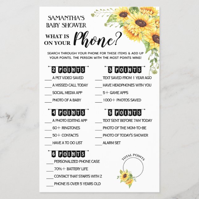 Was auf Ihrer Telefon-Baby-Duschkarte Flyer (Vorne)