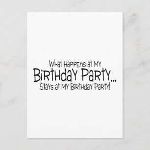Was auf meiner Geburtstagsparty bei meiner Geburt Postkarte