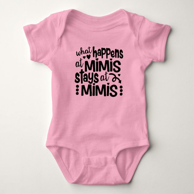 Was auf Mimis Bleibe auf Mimis Baby Strampler (Vorderseite)