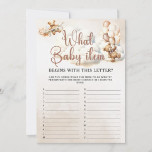 WAS BABY POST ALPHABET Baby Shower Game Niedlich B Einladung