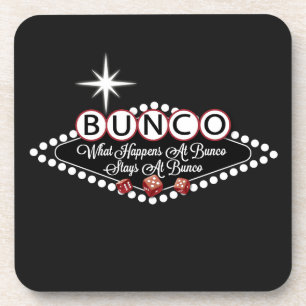 Was bei Bunco geschieht, bleibe an Bunco Spaß Getränkeuntersetzer
