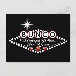 Was bei Bunco passiert, bleibt bei Bunco Spaß Postkarte
