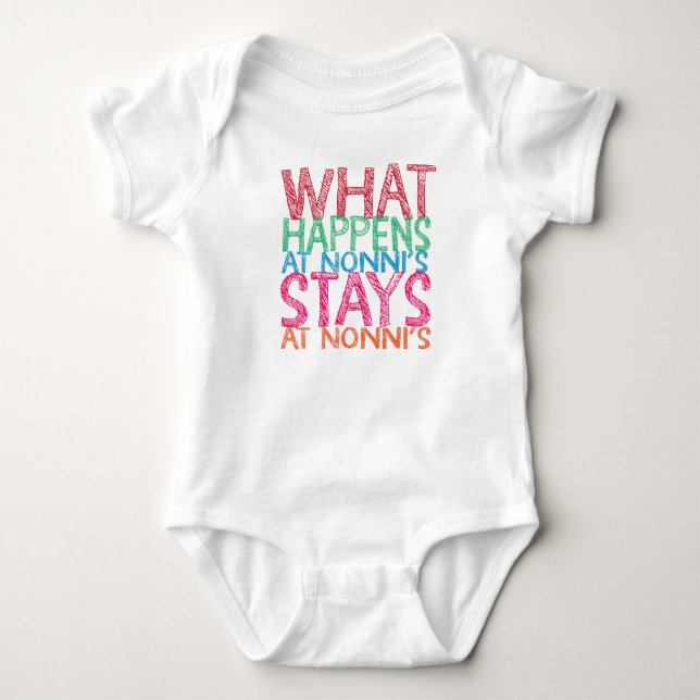 Was bei Nonnis geschieht, bleibe bei Nonnis Baby Strampler (Vorderseite)