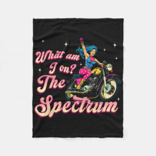 Was bin ich auf dem Spektrum Retro-Biker-Autismus- Fleecedecke