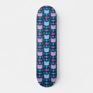 Was Cool ist, Kitty Cat in Lila und blau Skateboard