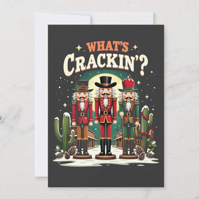 Was Cracking Nutcracker Cactus Christmas Funny ist Dankeskarte (Vorderseite)