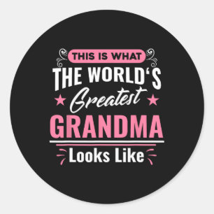 Was das größte Oma der Welt aussieht wie Mütter D Runder Aufkleber