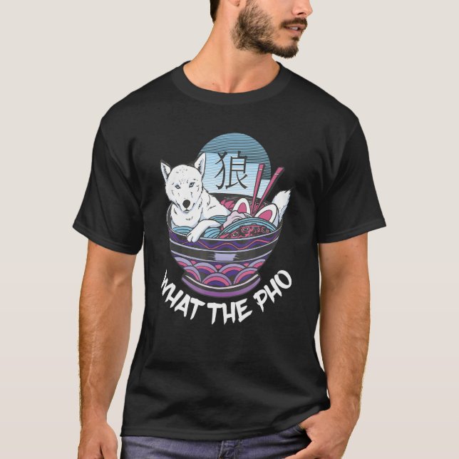 Was das Pho Shiba Food in asiatischen Food Pho Bow T-Shirt (Vorderseite)