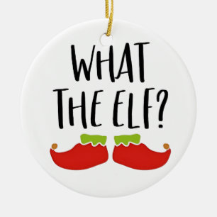 Was der Elf Funny Christmas Elf Weihnachtsmann Keramik Ornament