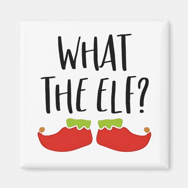 Was der Elf Funny Christmas Elf Weihnachtsmann Magnet (Vorne)