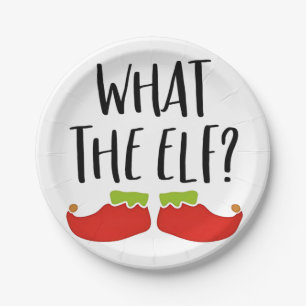 Was der Elf Funny Christmas Elf Weihnachtsmann Pappteller