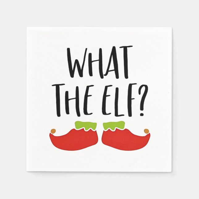 Was der Elf Funny Christmas Elf Weihnachtsmann Serviette (Vorderseite)
