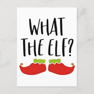 Was der Elf Lustiger Weihnachtself Santa Claus Einladungspostkarte