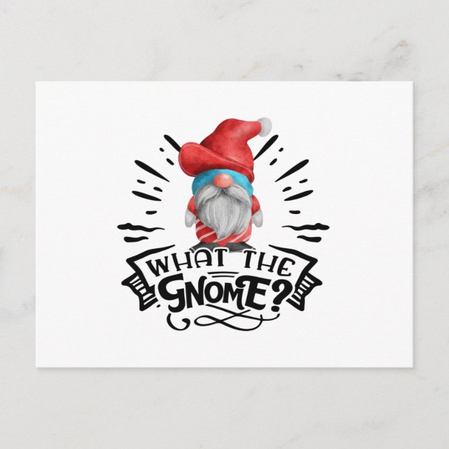 Was der Gnome Funny Christmas Puff Postkarte (Vorderseite)