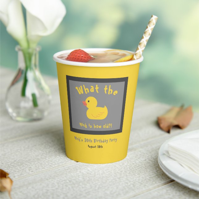 Was die Duck Birthday Funny Yellow Pappbecher (In Situ)
